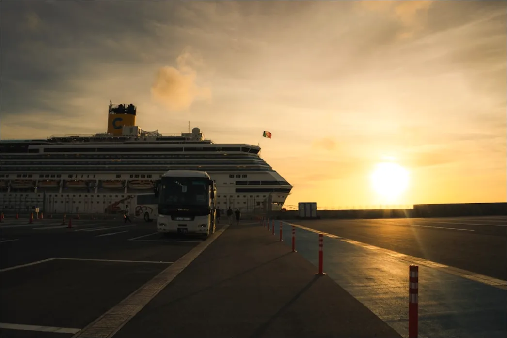Detail Cruise Ship Deck Ocean Sunrise Number 5