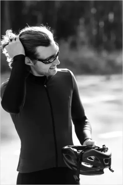Detail Cyclist Wearing Helmet Portrait Outdoors Number 6