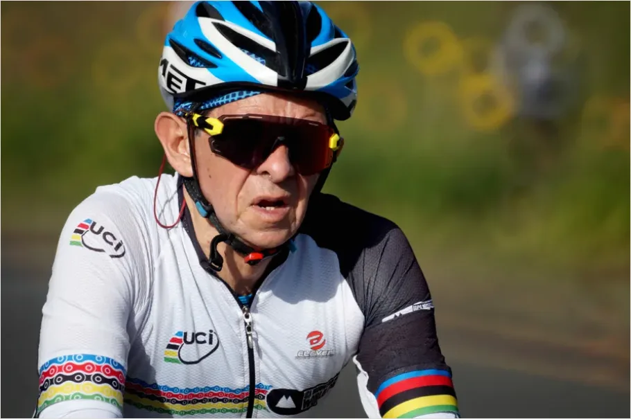Detail Cyclist Wearing Helmet Portrait Outdoors Number 8