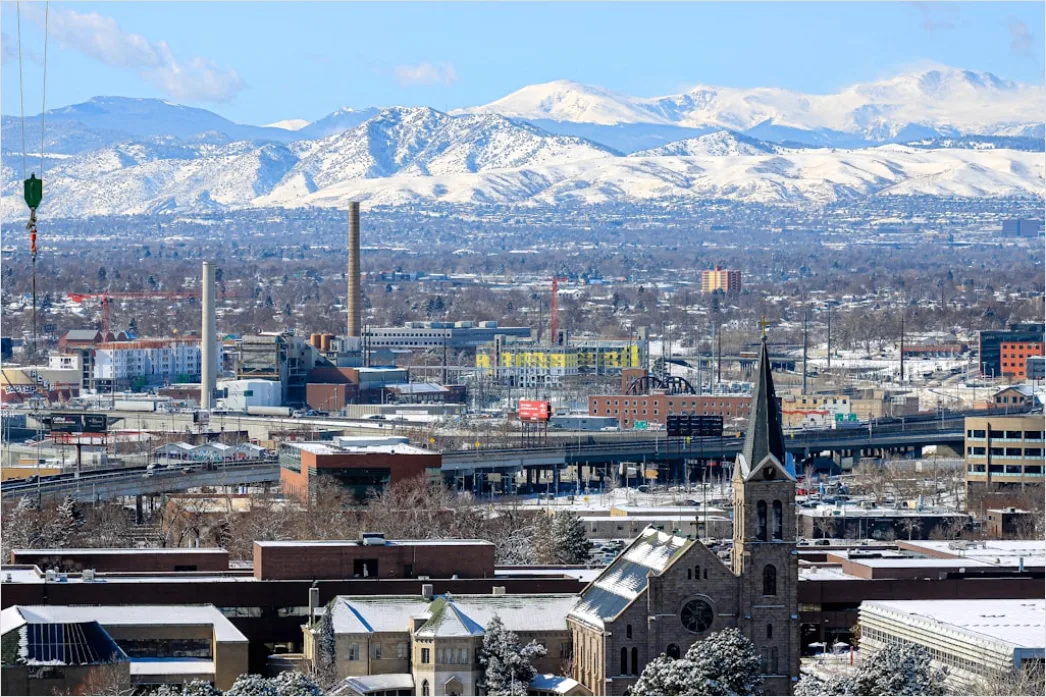 Denver City Skyline Mountain Backdrop 0f37