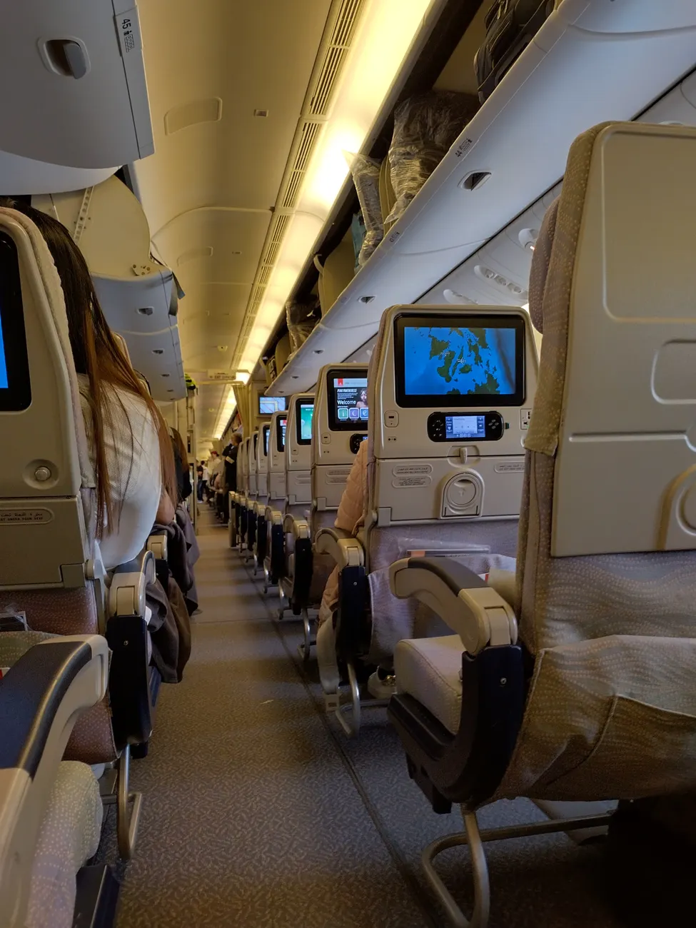 Detail Economy Cabin Airplane Seat Row Number 12