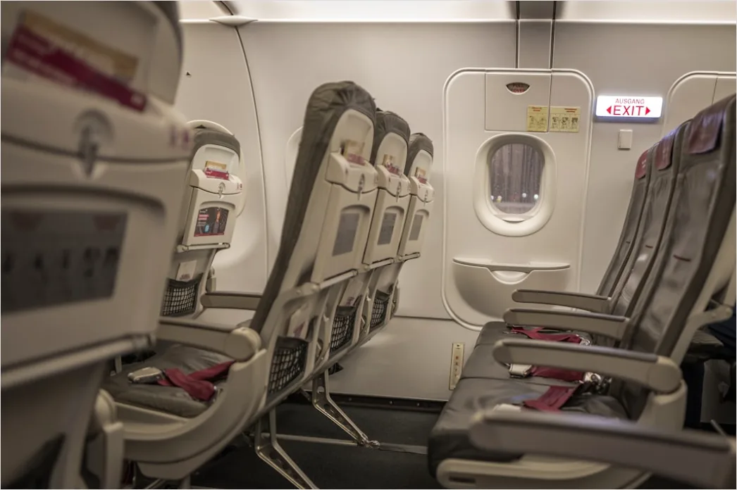 Detail Economy Cabin Airplane Seat Row Number 3