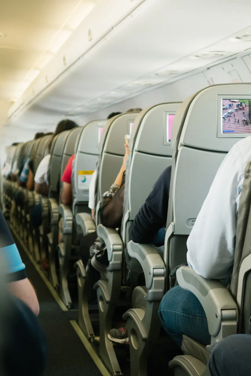 Detail Economy Cabin Airplane Seat Row Number 25