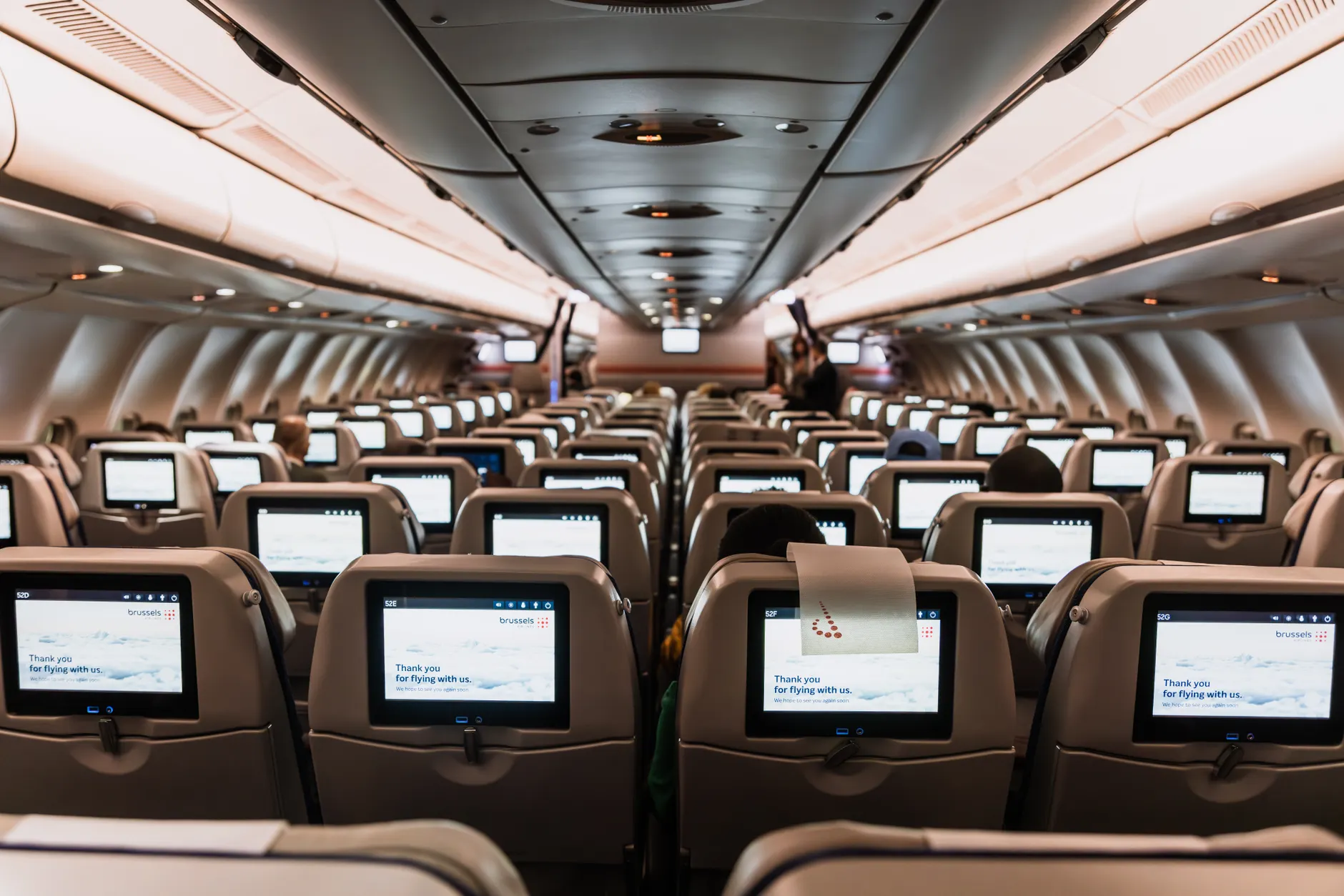 Detail Economy Cabin Airplane Seat Row Number 8
