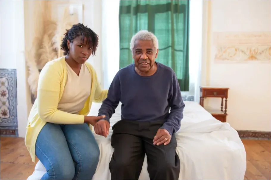 Detail Elderly Care Caregiver Holding Hands Number 11