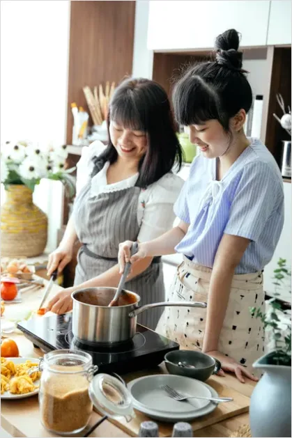 Detail Family Cooking Dinner Together At Home Number 10