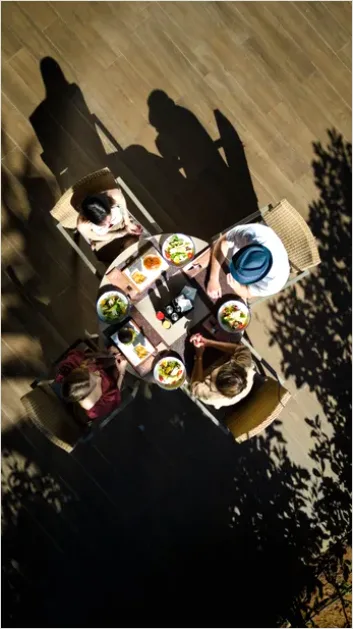 Detail Friends Eating Brunch Outdoor Patio Number 11