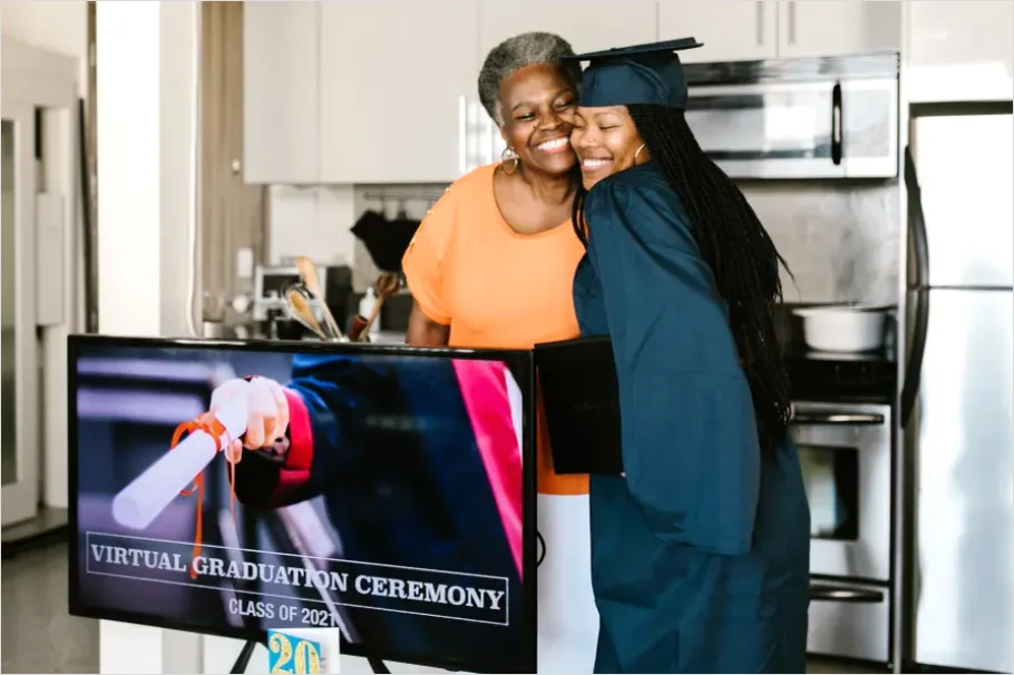 Detail Graduation Family Hugging Proud Moment Number 3