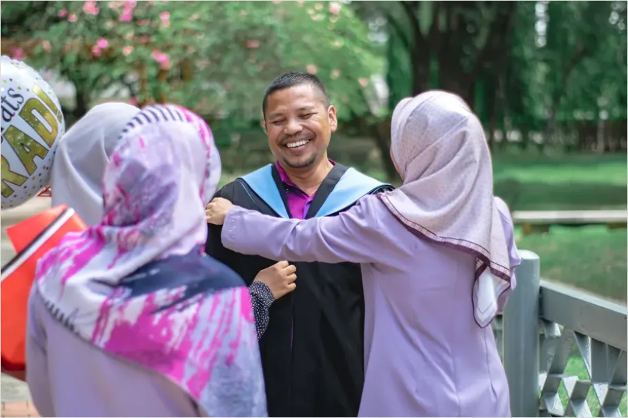 Detail Graduation Family Hugging Proud Moment Number 8
