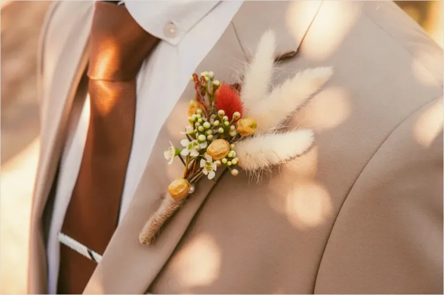Detail Groom Portrait Boutonniere Close Up Number 12