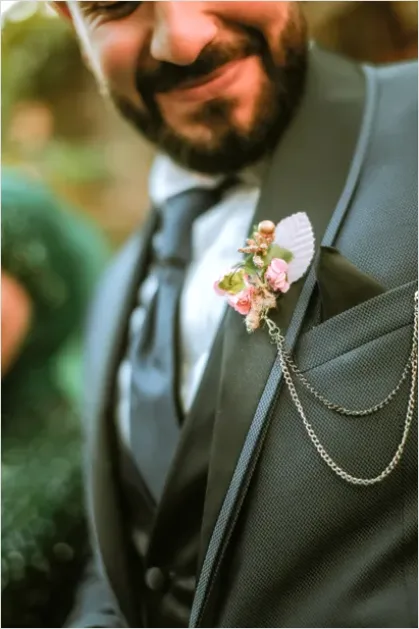 Detail Groom Portrait Boutonniere Close Up Number 3