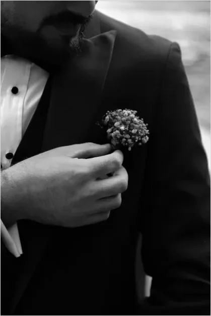 Detail Groom Portrait Boutonniere Close Up Number 5