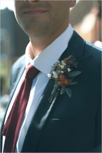 Detail Groom Portrait Boutonniere Close Up Number 6