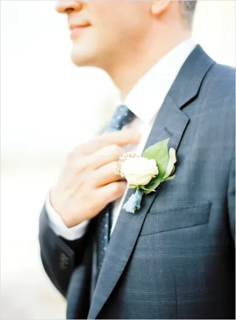 Detail Groom Portrait Boutonniere Close Up Number 7