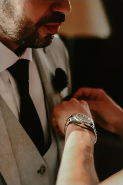 Detail Groom Portrait Boutonniere Close Up Number 9