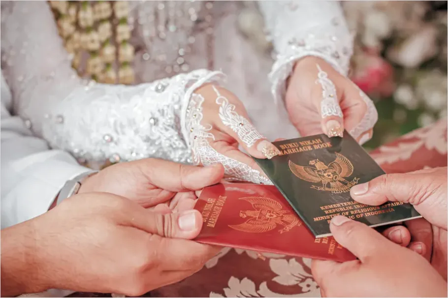 Detail Hands Holding Passport Travel Document Number 16
