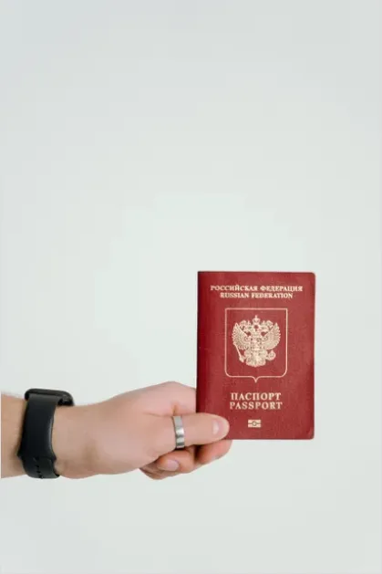 Detail Hands Holding Passport Travel Document Number 5