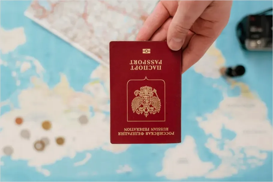 Detail Hands Holding Passport Travel Document Number 10