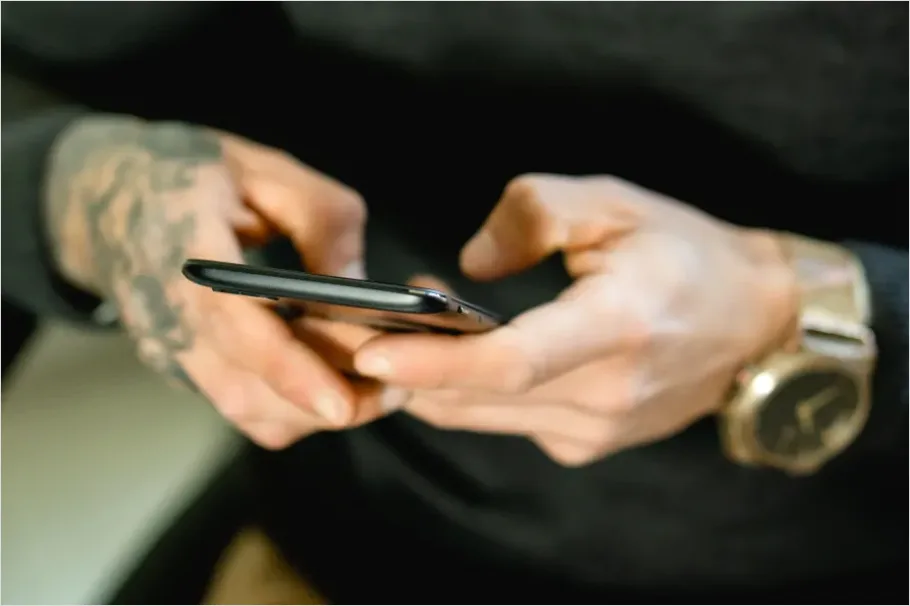 Detail Hands Holding Smartphone Texting Close Up Number 2