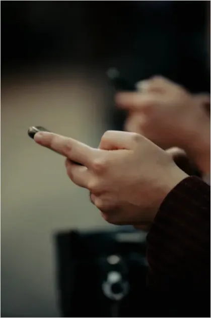 Detail Hands Holding Smartphone Texting Close Up Number 11