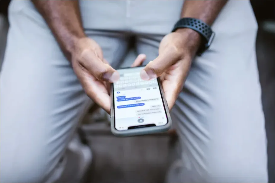 Detail Hands Holding Smartphone Texting Close Up Number 14