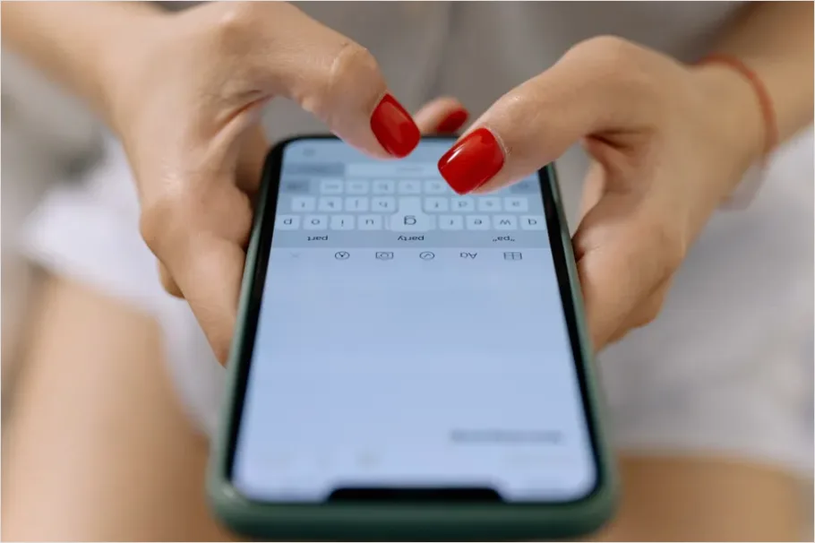 Detail Hands Holding Smartphone Texting Close Up Number 15