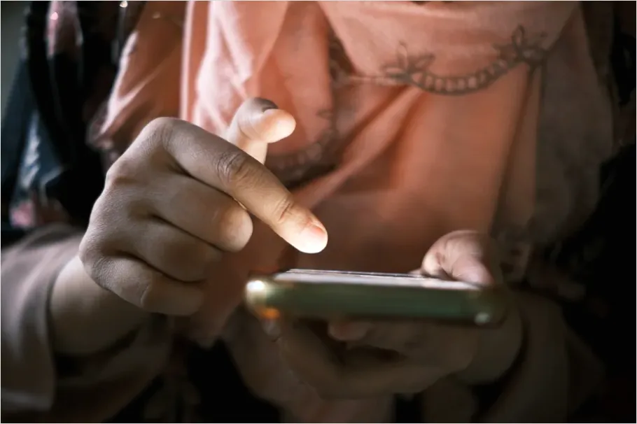 Detail Hands Holding Smartphone Texting Close Up Number 3