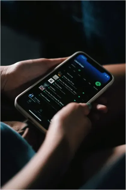 Detail Hands Holding Smartphone Texting Close Up Number 7