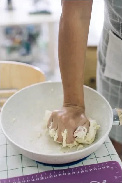 Detail Hands Kneading Dough Baking Kitchen Number 13