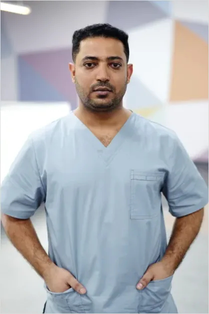 Detail Healthcare Worker Wearing Scrubs Portrait Number 12