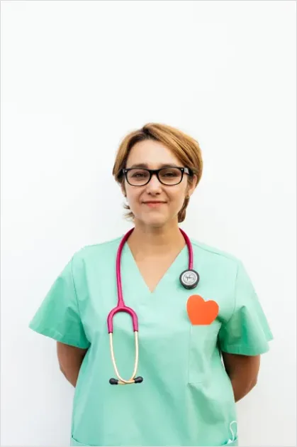 Detail Healthcare Worker Wearing Scrubs Portrait Number 14