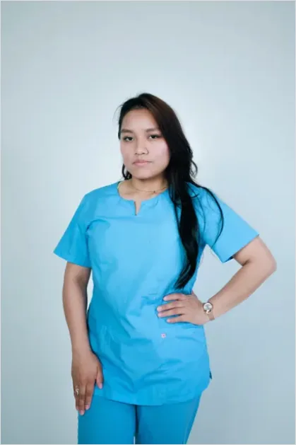 Detail Healthcare Worker Wearing Scrubs Portrait Number 3
