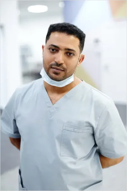 Detail Healthcare Worker Wearing Scrubs Portrait Number 4