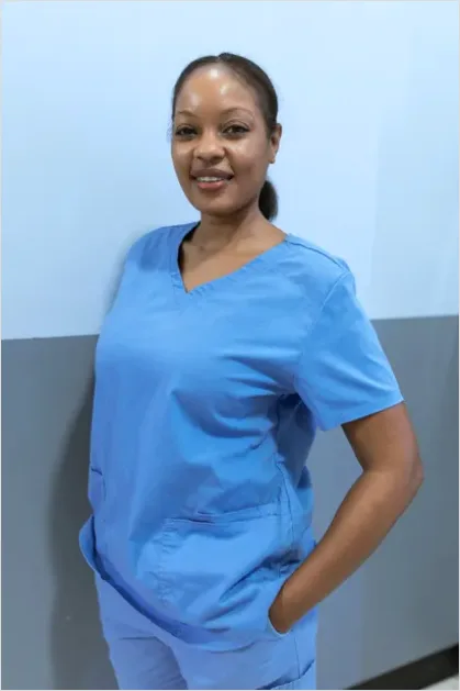 Detail Healthcare Worker Wearing Scrubs Portrait Number 7