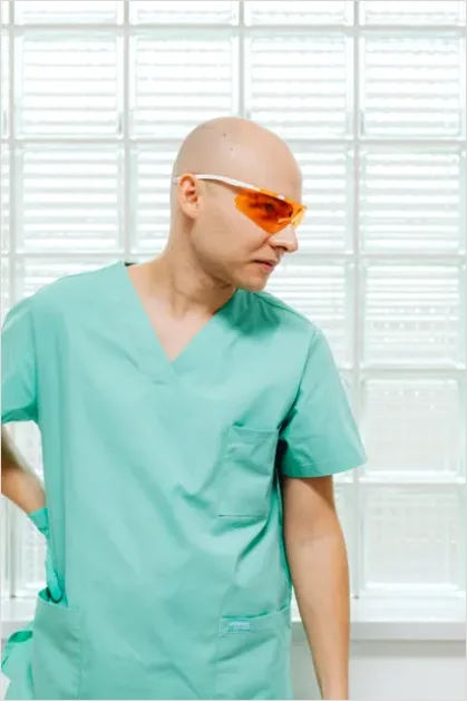 Detail Healthcare Worker Wearing Scrubs Portrait Number 8