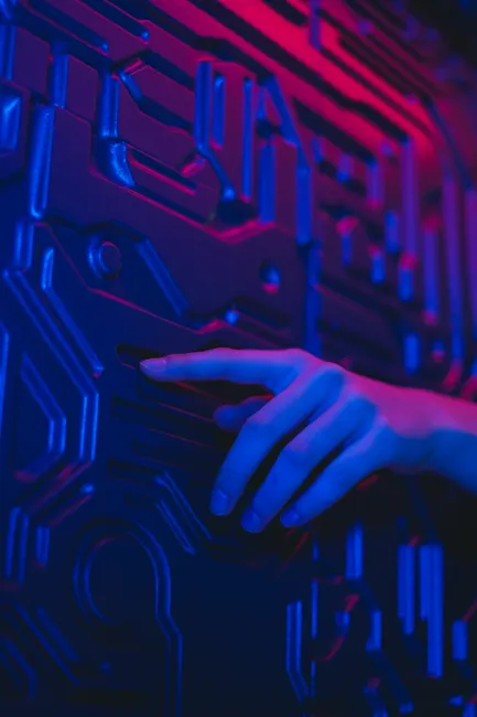 Detail Holographic Interface Hands Gesture Control Number 5