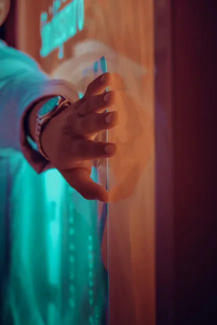Detail Holographic Interface Hands Gesture Control Number 9