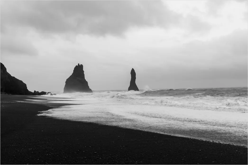 Detail Iceland Black Sand Beach Waves Number 2