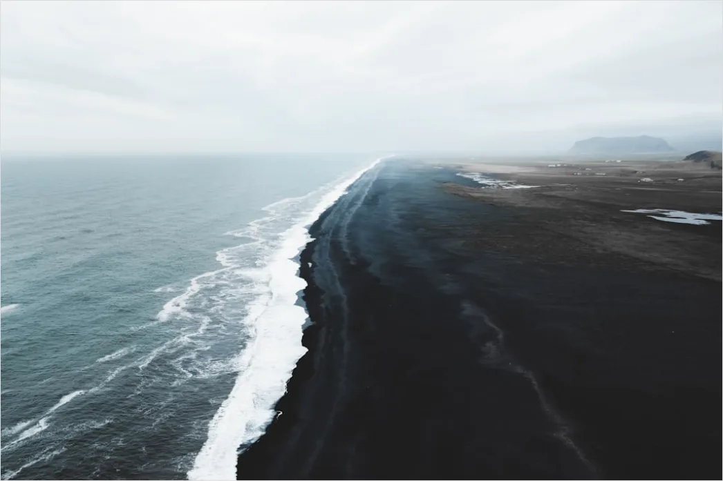 Detail Iceland Black Sand Beach Waves Number 12