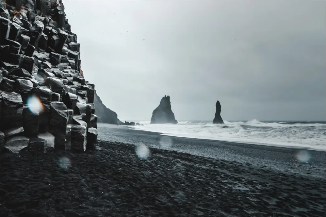 Detail Iceland Black Sand Beach Waves Number 13