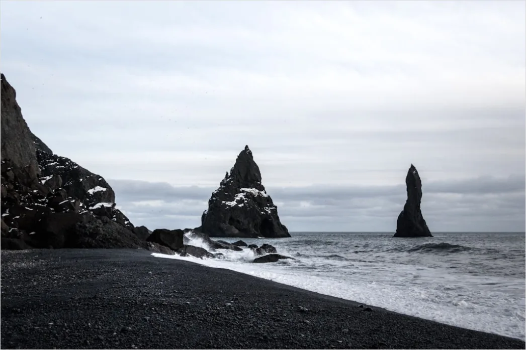 Detail Iceland Black Sand Beach Waves Number 3