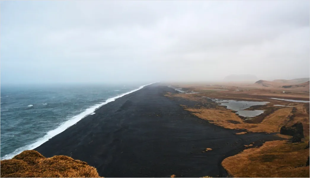 Detail Iceland Black Sand Beach Waves Number 5