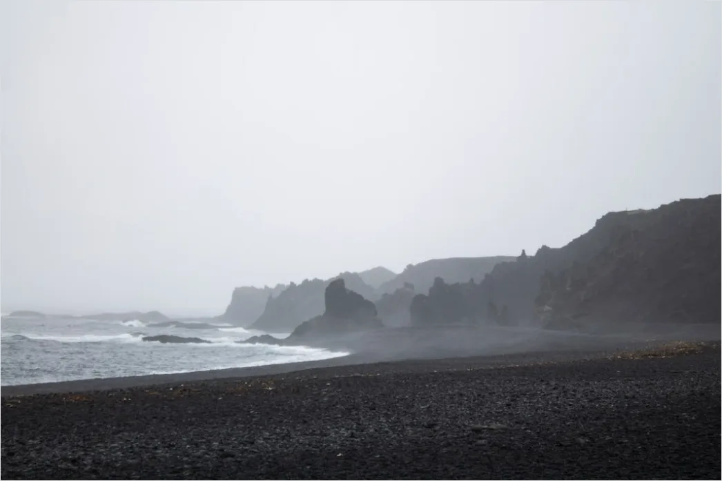 Detail Iceland Black Sand Beach Waves Number 7