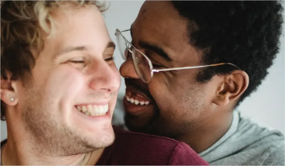 Detail Interracial Couple Smiling Portrait Close Up Number 11