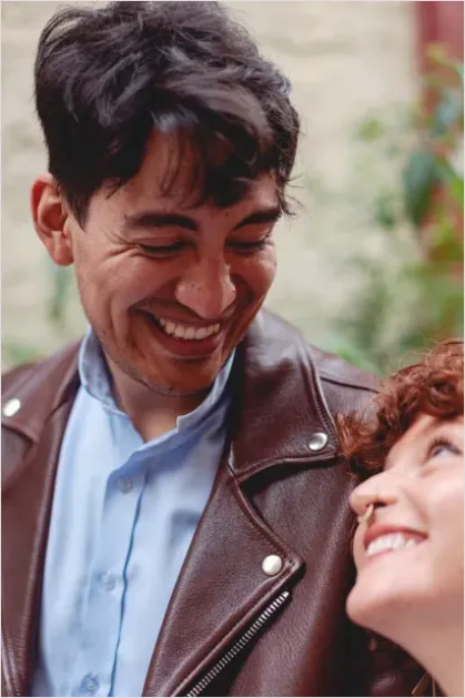 Detail Interracial Couple Smiling Portrait Close Up Number 13