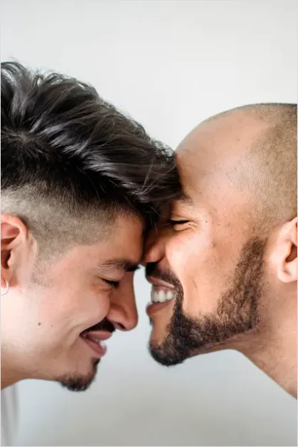 Detail Interracial Couple Smiling Portrait Close Up Number 14