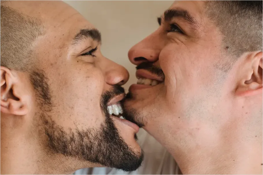 Detail Interracial Couple Smiling Portrait Close Up Number 3