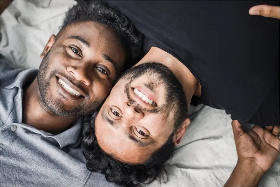 Detail Interracial Couple Smiling Portrait Close Up Number 6