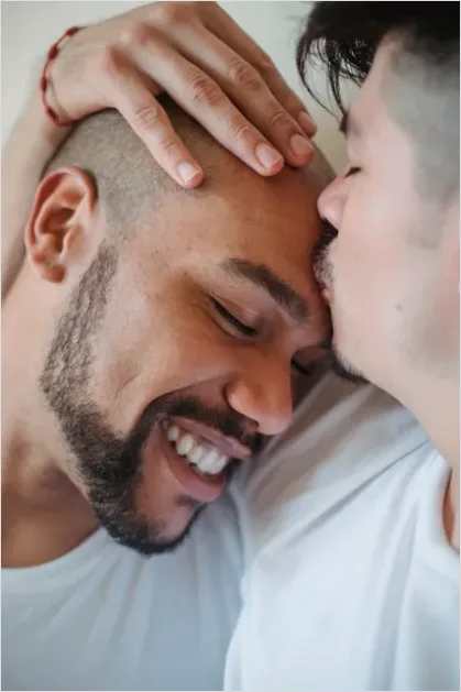 Detail Interracial Couple Smiling Portrait Close Up Number 9