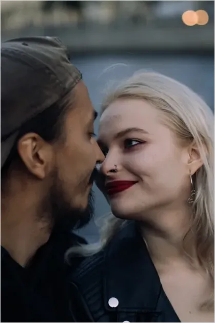 Detail Interracial Couple Smiling Portrait Close Up Number 10